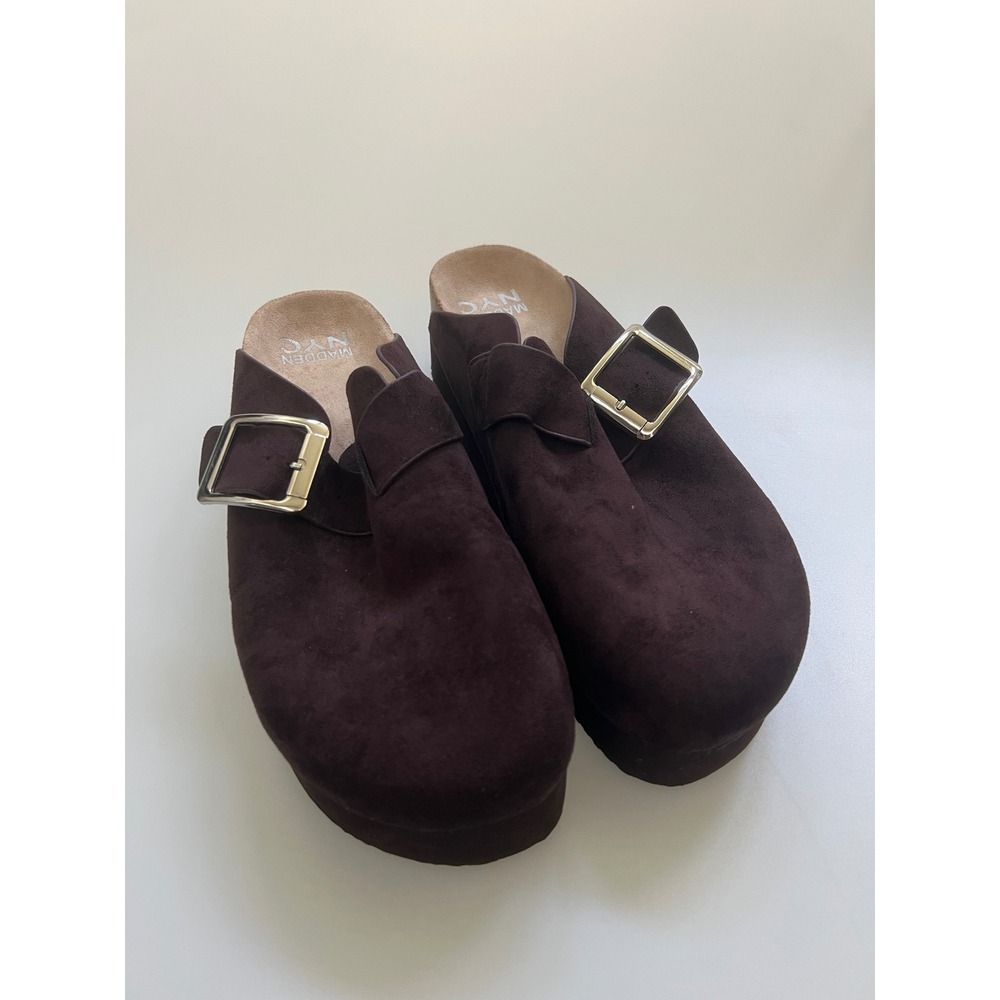 Madden NYC Clogs Womens 10 Brown Platform Buckle Slip On Mules WMMN45AM623 Boho